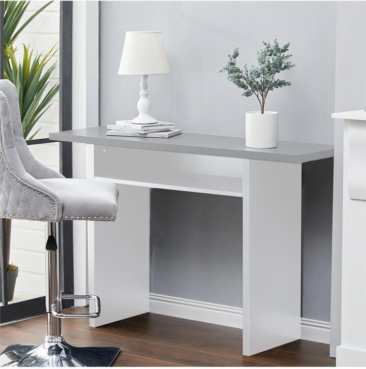 Living and Home Gray Top Rectangular Narrow Console Table Breakfast