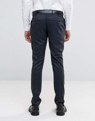 Selected Suit Trouser With Brushed Tonal Check In Skinny Fit