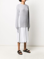 Thumbnail for your product : Maison Flaneur Patterned Knit Mesh Detail Jumper