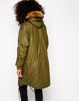 Thumbnail for your product : Monki Faux Fur Hooded Parka