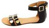 Thumbnail for your product : Charlotte Russe City Classified Gold Double Buckled Flat Sandals
