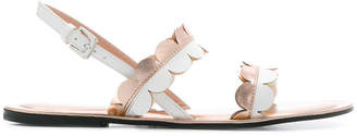 Pollini scalloped detail flat sandals