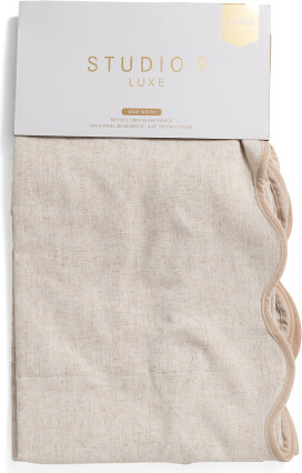 TJMAXX Set Of 2 52X84 Linen Blend Helena Scalloped Window Panels, Polyester/Linen