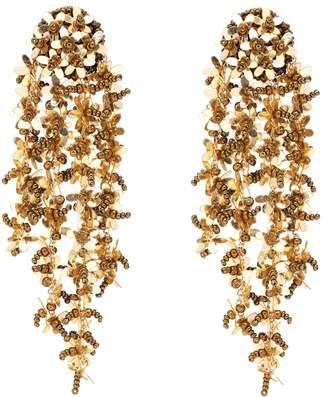 Oscar de la Renta Floral-embellished clip-on earrings