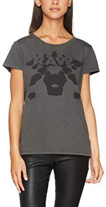 G Star Women's Eltola Straight R T Wmn S/s T-Shirt, (Black 990), (Size: Large)