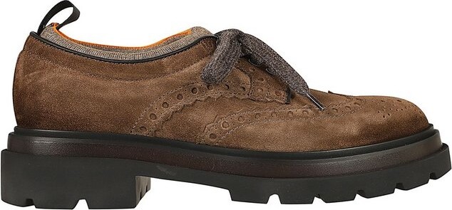 Santoni Almond Toe Lace-Up Brogues