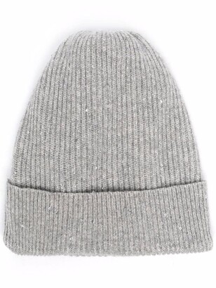 Brunello Cucinelli Sequin-Embellished Knitted Beanie