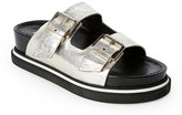 Thumbnail for your product : CNC Costume National Silver Two-Band Platform Footbed Slides