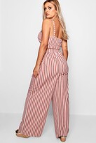 Thumbnail for your product : boohoo Plus Stripe Bralet + Pants Two-Piece