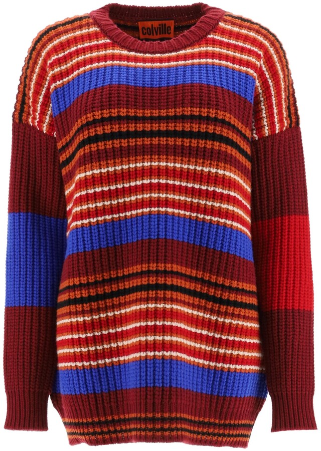 red white and blue pullover
