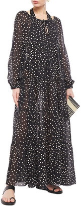 Stella McCartney Gathered Polka-dot Cotton And Silk-blend Voile Maxi Dress