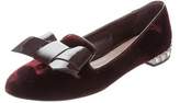 Thumbnail for your product : Miu Miu Embellished Velvet Loafers