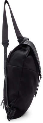 Bottega Veneta Black Intrecciato Leather and Canvas Backpack