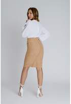 Thumbnail for your product : Zalinah White Alexa Suedette Pencil Skirt In Tan