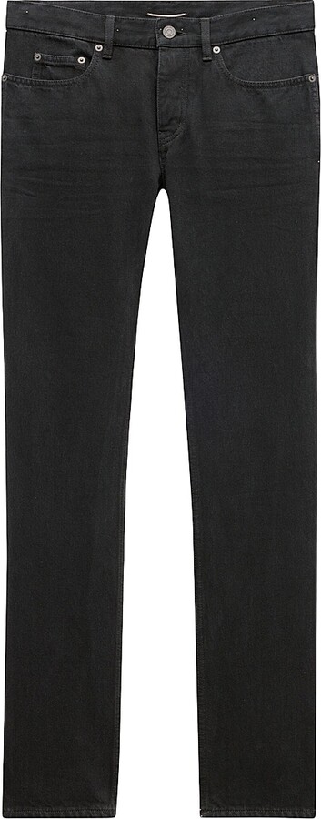 Saint Laurent Men's Relaxed Slim Jeans in Denim - Plain Carbon Black - Size 28