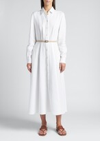 Thumbnail for your product : Loro Piana Lucienne Antigua Linen-Twill Midi Shirtdress w/ Belt