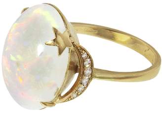 Andrea Fohrman Opal Crescent Moon And Star Ring