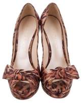 Thumbnail for your product : Casadei Printed Platform Pumps