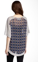 Thumbnail for your product : Sloane Rouge Dolman Sleeve Printed Panel Hi-Lo Tee