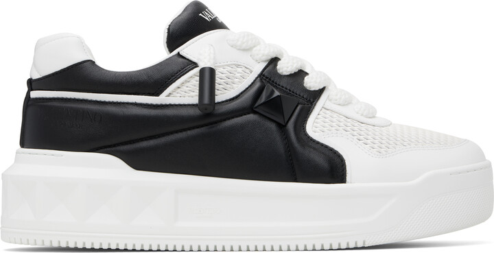 Valentino Garavani Black & White One Stud XL Nappa Leather Sneakers