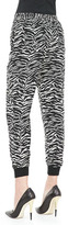 Thumbnail for your product : Rebecca Taylor Tiger-Print Silk Track Pants