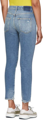 Amo Blue High-Rise Stix Cropped Jeans