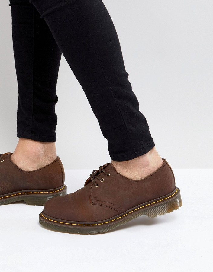 Dr. Martens 1461 3 eye shoes in brown - ShopStyle