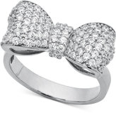 Thumbnail for your product : Crislu Platinum Over Sterling Silver Crystal Puffy Bow Ring