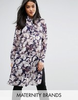 Thumbnail for your product : Mama Licious Mama.licious Mamalicious Floral Printed Long Sleeve Woven Shirt