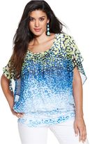 Thumbnail for your product : Style&Co. Plus Size Printed Flutter-Sleeve Top