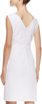 Thumbnail for your product : Escada V-Neck Straight Stretch Cotton Dress, White