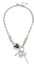 Thumbnail for your product : GUESS Silver-Tone Enamel Heart & Key Link Necklace