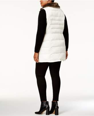 Charter Club Plus Size Faux-Fur-Collar Puffer Vest, Created for Macy's