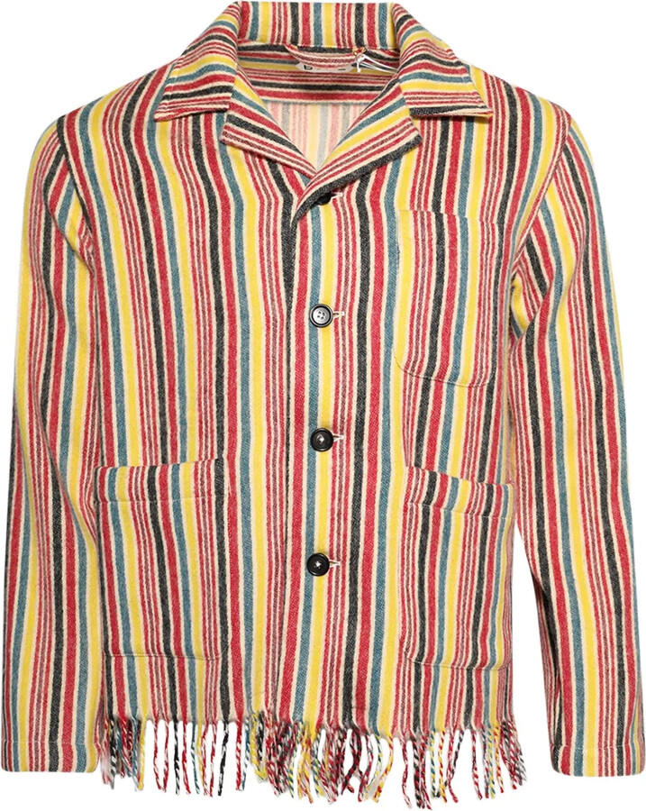 Bode Striped Fringed Overshirt