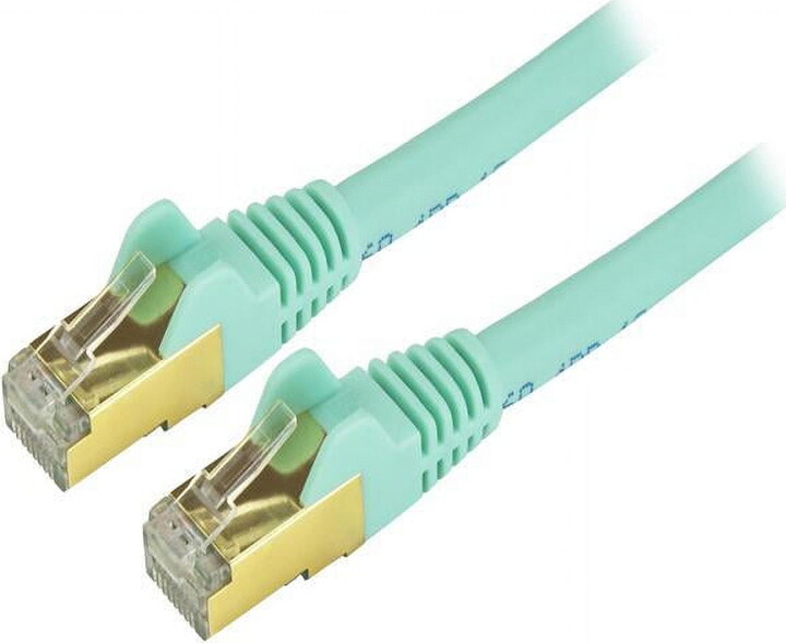 StarTech.com StarTech 1ft Cat6a STP Shielded Snagless Ethernet Patch Cable - Aqua