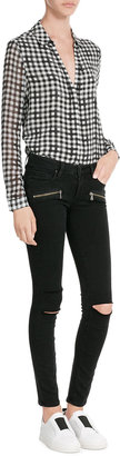 Paige Distressed Skinny Jeans with Zippers