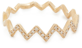 Thumbnail for your product : Ef Collection 14k Gold Pave Diamond Zigzag Stack Ring