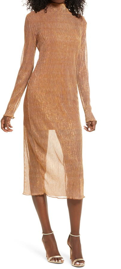 bell sleeve wrap midi dress leith