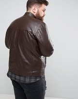 Thumbnail for your product : ASOS Plus Leather Biker Jacket In Brown