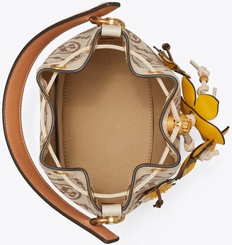 Tory Burch Women's T Monogram Braided Floral Studio Shoulder Bag, Hazelnut:  : Fashion