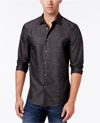 Alfani Collection Men's Textured Heather Long-Sleeve Shirt, Classic Fit, Only at Macy's