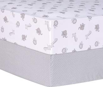 Trend Lab Gray Safari and Dot 2 Piece Fitted Crib Sheets