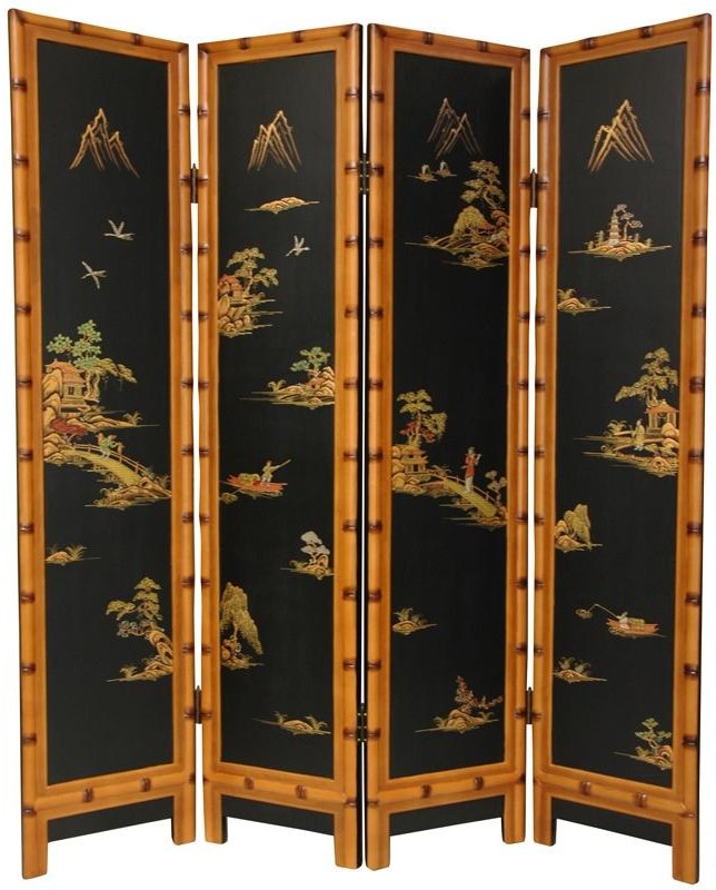 Handmade 6' Wooden Black Ching Room Divider ShopStyle
