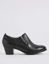 Thumbnail for your product : M&S Collection Wide Fit Leather Block Heel Shoe Boots