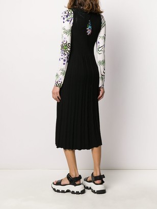 Kenzo Mesh Detail Knitted Midi Dress