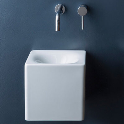 Scarabeo by Nameeks Cube Ceramic 10" Wall Mount Bathroom Sink