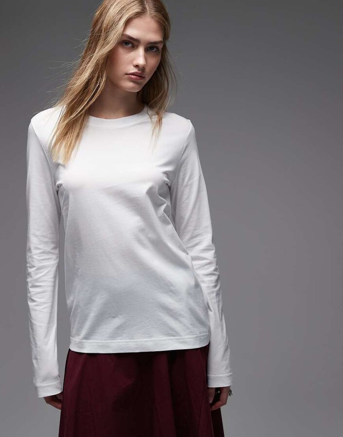 Arket long sleeve T-shirt in white