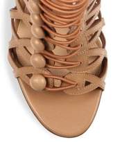 Thumbnail for your product : Gianvito Rossi Cutout Leather Button-Strap Sandals