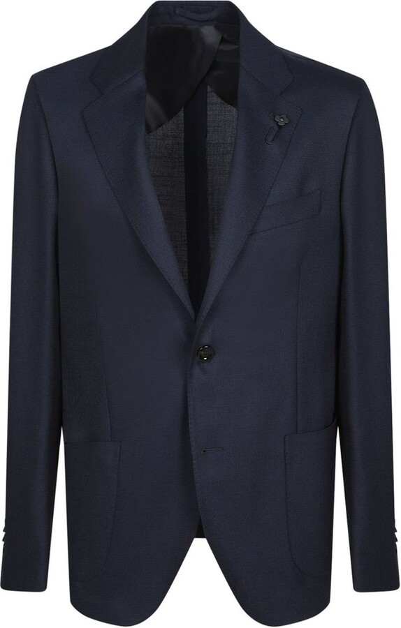 Lardini Single Breasted Flower Detailed Jacket