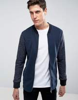 Thumbnail for your product : Jack and Jones Bomber Zip Sweat with Contrast Sleeve